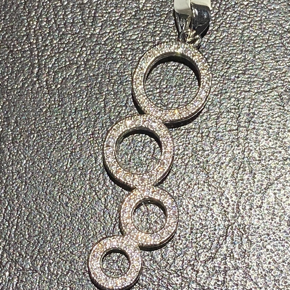 Silver Cubic Zirconia Circle Pendant